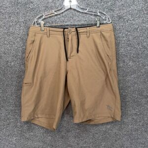 Da Hui Hybrid Shorts Mens 34 Brown Stretch Quick Dry Surf Swim Board Shorts